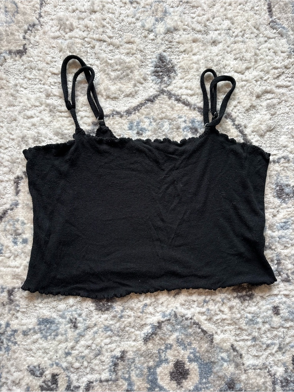 Black Ribbed Garage Cami Tank Top